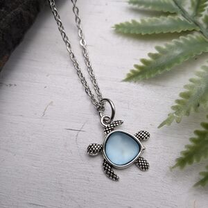 Silver Turtle Pendant Necklace
